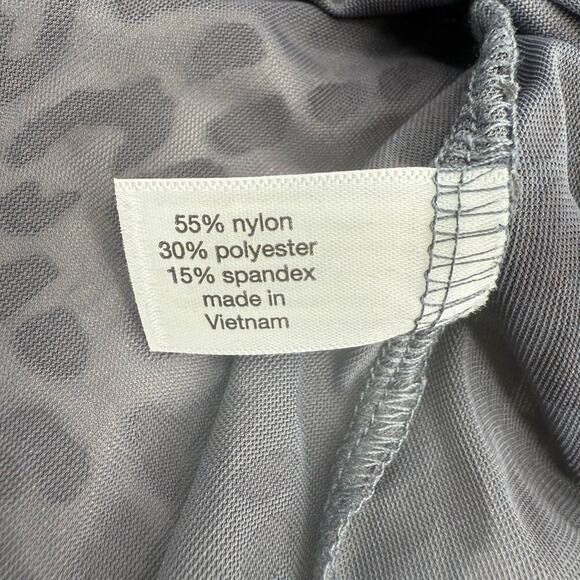 Lane Bryant Long-Sleeve Mock-Neck Sheer Mesh Skater Top Leopard Women Size 14/16 - Picture 9 of 11